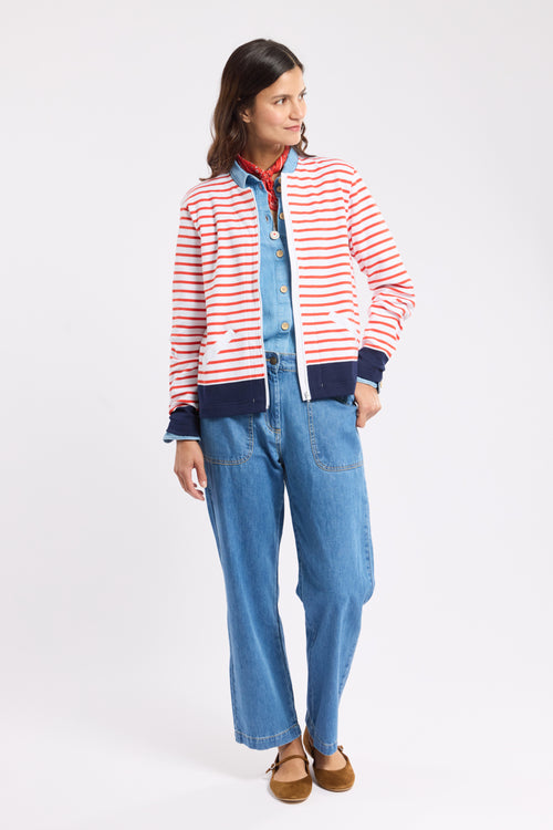 Striped zip-up cardigan - thick cotton - Armor-lux - 4
