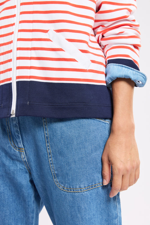 Striped zip-up cardigan - thick cotton - Armor-lux - 5