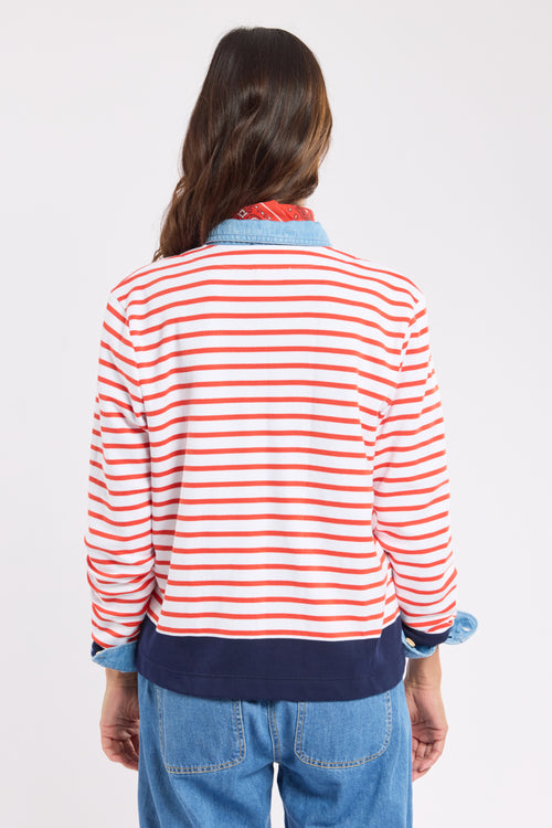 Striped zip-up cardigan - thick cotton - Armor-lux - 6