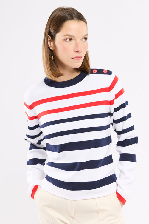 Pull marin rayé - coton - Saint Valentin❤️ - Armor-lux - 1