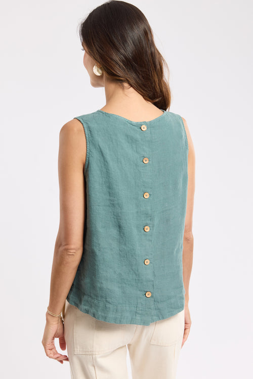 Tanktop mit Knopfleiste am Rücken – Leinen - Armor-lux - 4