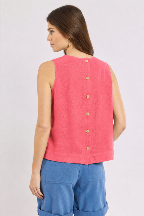 Button-back tank top - linen - Armor-lux - 2