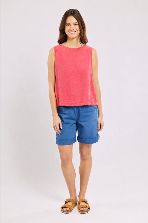 Button-back tank top - linen - Armor-lux - 3