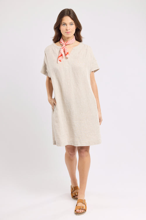 Kleid mit V-Ausschnitt - Leinen - Armor-lux - 3