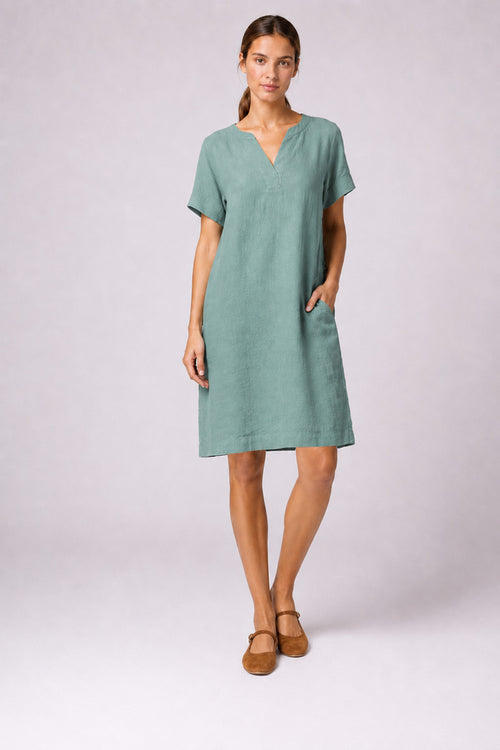 Kleid mit V-Ausschnitt - Leinen - Armor-lux - 1