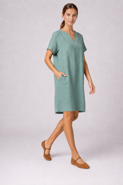 Robe col V - lin - Armor-lux - 4