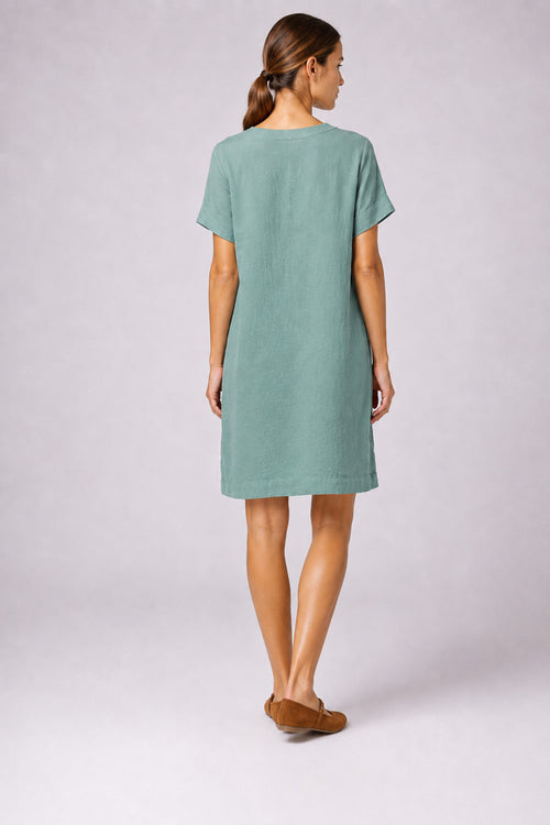 Kleid mit V-Ausschnitt - Leinen - Armor-lux - 3