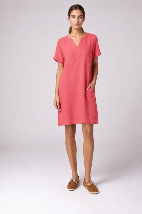 Robe col V - lin - Armor-lux - 1