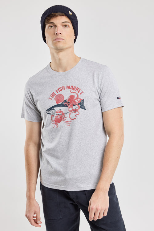 Fish Market screen-printed T-shirt - light cotton - Armor-lux - 1