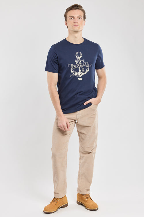 T-Shirt mit Siebdruck „Ancre“ – leichte Baumwolle - Armor-lux - 3