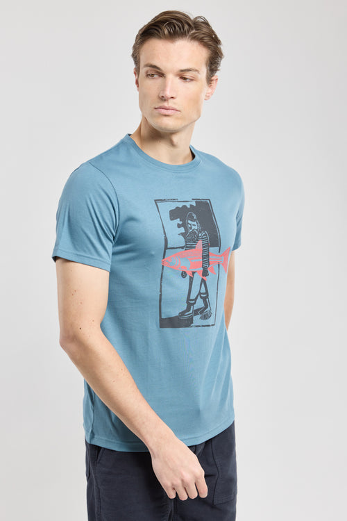 Fish screen-printed T-shirt - light cotton - Armor-lux - 4