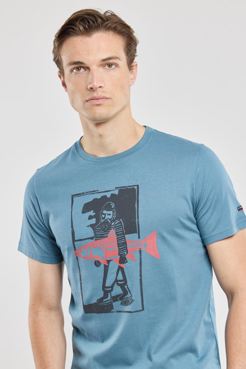 Fish screen-printed T-shirt - light cotton - Armor-lux - 3