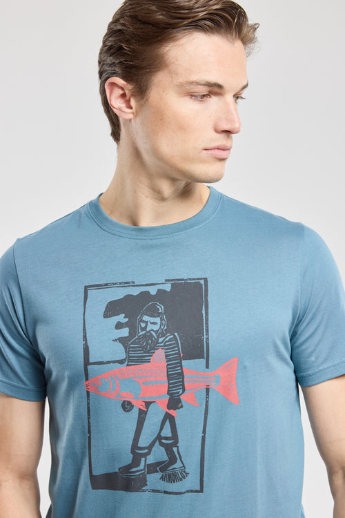 Fish screen-printed T-shirt - light cotton - Armor-lux - 1