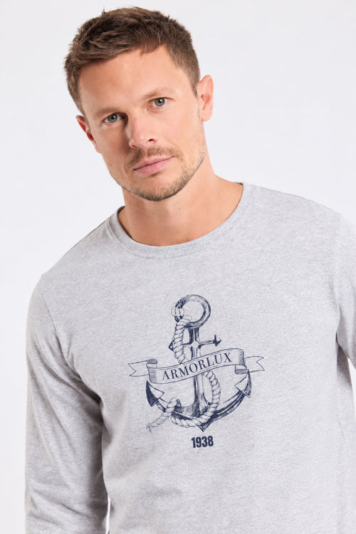 T-shirt homme manches longues sérigraphié en coton - Armor-lux - 2