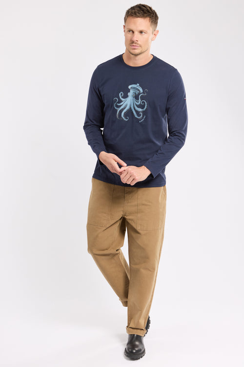 Screen-printed long sleeved T-shirt - light cotton - Armor-lux - 3