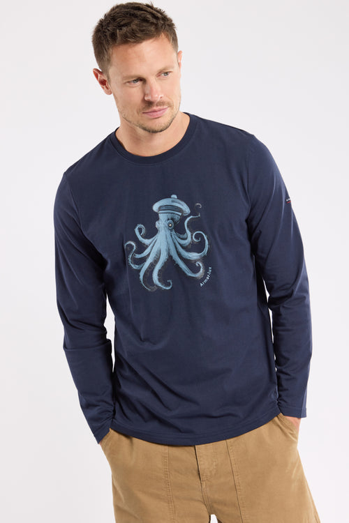 T-shirt manches longues sérigraphié - coton léger - Armor-lux - 1