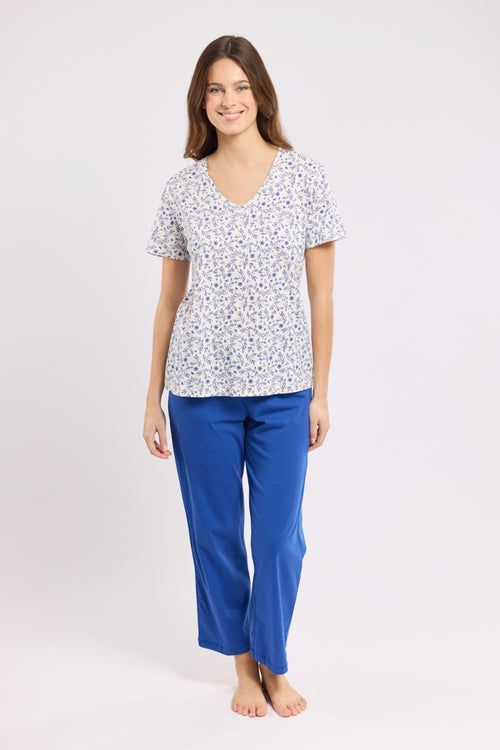 Floral capri pyjamas - cotton - Armor-lux - 1