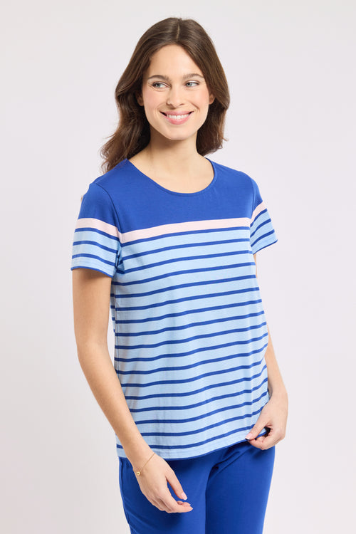 Gestreifter Capri-Pyjama - leichte Baumwolle - Armor-lux - 3
