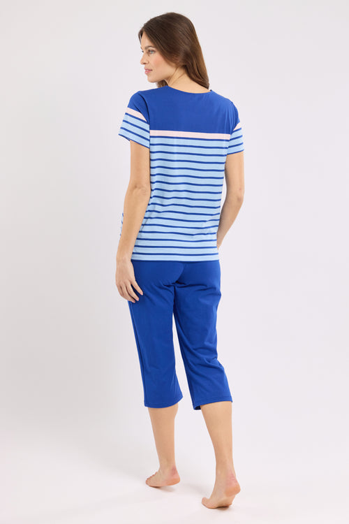 Gestreifter Capri-Pyjama - leichte Baumwolle - Armor-lux - 4