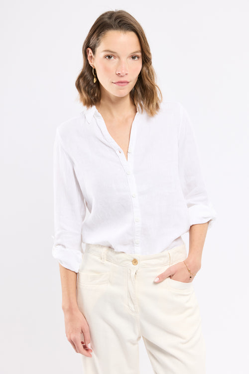 Einfarbige Bluse – Leinen - Armor-lux - 1