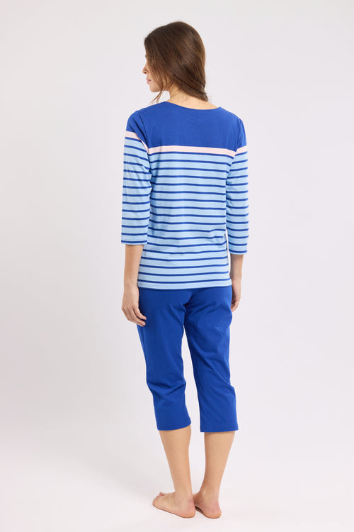 Gestreifter Capri-Pyjama - leichte Baumwolle - Armor-lux - 4