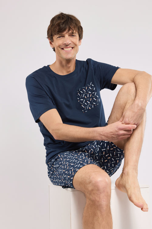 Pyjama mit Print-Shorts - Baumwolle - Armor-lux - 1