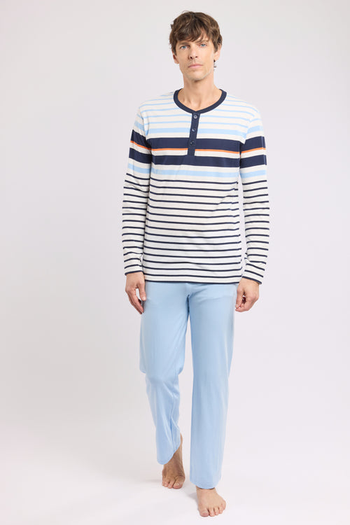 Gestreifter Pyjama - leichte Baumwolle - Armor-lux - 1