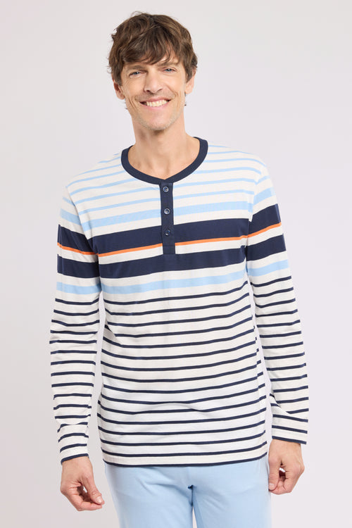 Gestreifter Pyjama - leichte Baumwolle - Armor-lux - 3