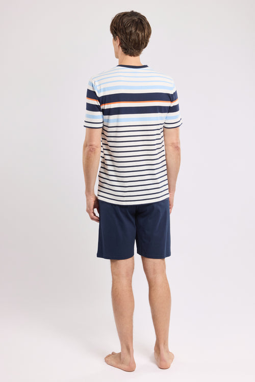 Gestreifter Pyjama mit Shorts - leichte Baumwolle - Armor-lux - 4