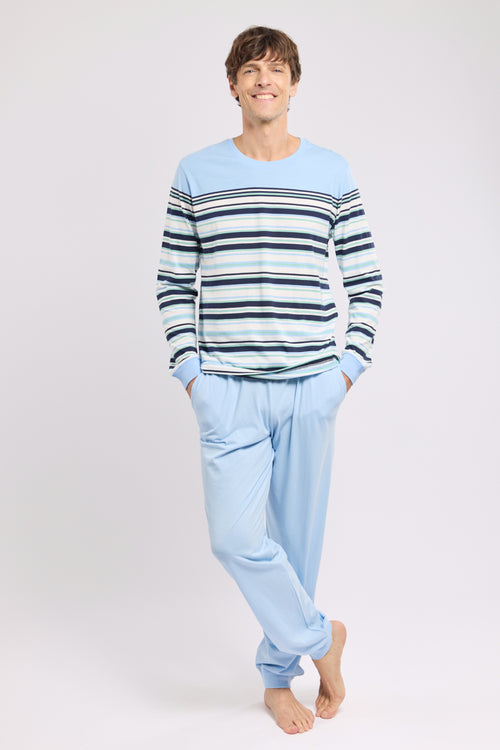 Gestreifter Jogging-Pyjama - leichte Baumwolle - Armor-lux - 1