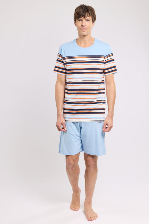 Gestreifter Pyjama mit Shorts - leichte Baumwolle - Armor-lux - 3
