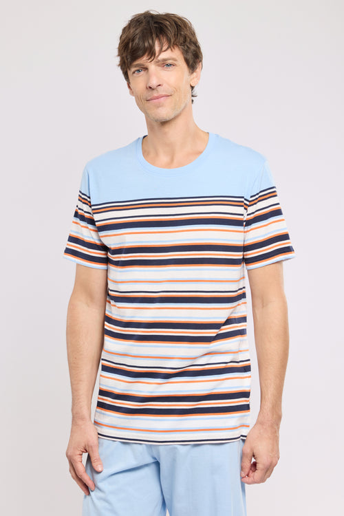 Gestreifter Pyjama mit Shorts - leichte Baumwolle - Armor-lux - 4