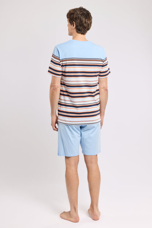 Gestreifter Pyjama mit Shorts - leichte Baumwolle - Armor-lux - 5