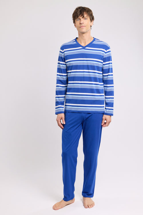 Pyjama mit V-Ausschnitt - leichte Baumwolle - Armor-lux - 1