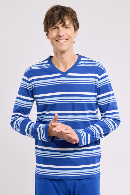 Pyjama mit V-Ausschnitt - leichte Baumwolle - Armor-lux - 3