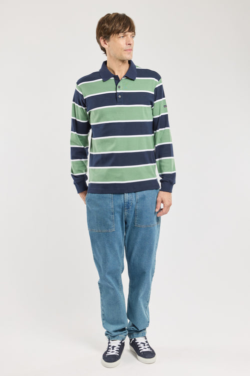 Striped long-sleeved polo shirt - cotton - Armor-lux - 3