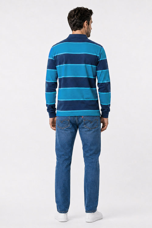 Striped long-sleeved polo shirt - cotton - Armor-lux - 3