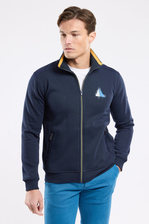 Zip-up vest with elbow patches - cotton - Armor-lux - 1