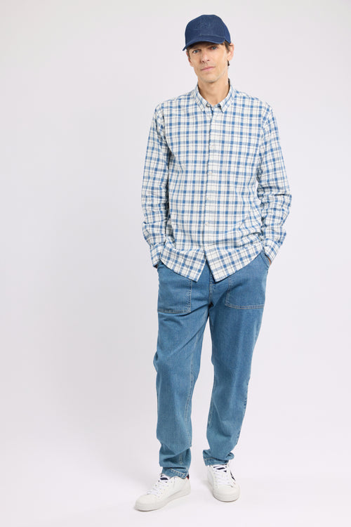 Checked shirt - cotton and linen - Armor-lux - 3