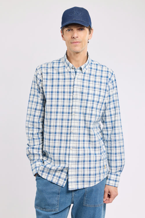 Checked shirt - cotton and linen - Armor-lux - 1