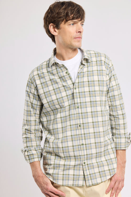 Checked shirt - cotton and linen - Armor-lux - 4