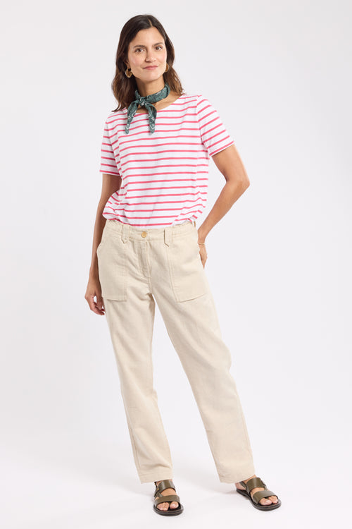 Pantalon taille élastique - coton et lin - Armor-lux - 1