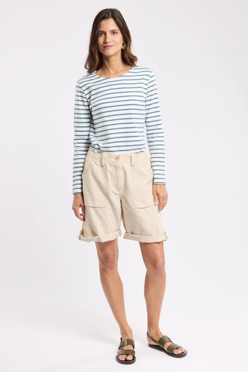 Bermuda taille élastique - coton et lin - Armor-lux - 1