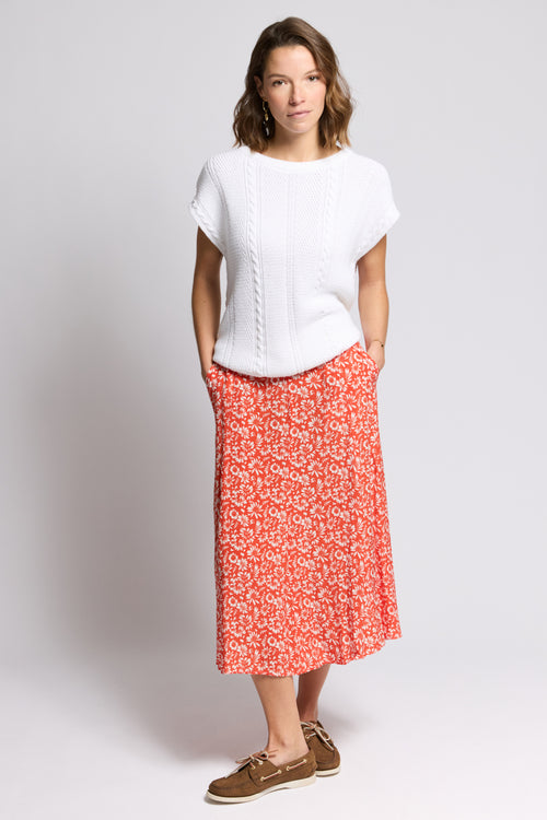 Langer Rock mit Blumenmuster – Cupro - Armor-lux - 1