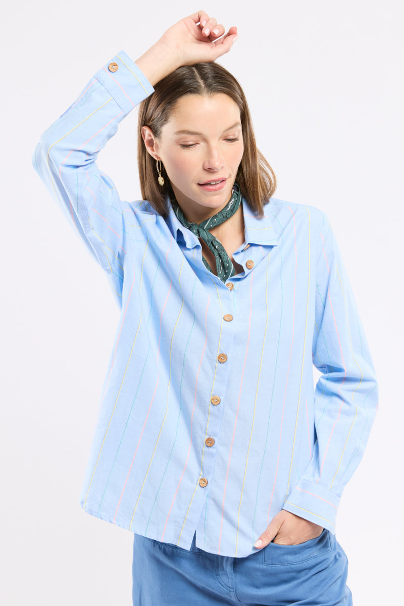 Heritage striped shirt - cotton and linen - Women - Rayure