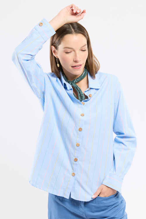 Heritage striped shirt - cotton and linen - Armor-lux - 1