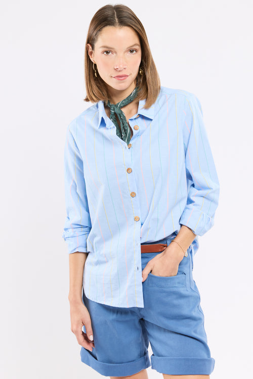 Heritage striped shirt - cotton and linen - Armor-lux - 4