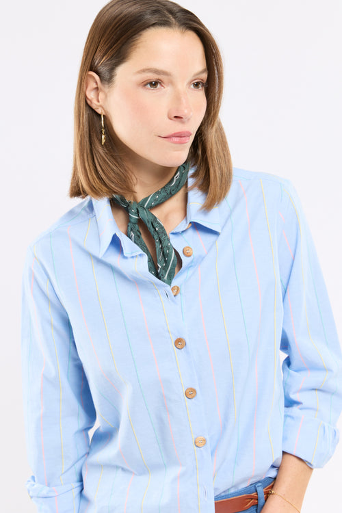 Heritage striped shirt - cotton and linen - Armor-lux - 2