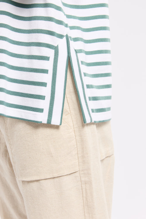Buttoned shoulder striped shirt - rustic cotton - Armor-lux - 3