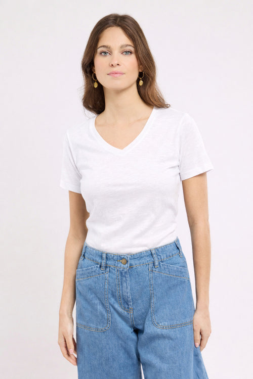 V-neck T-shirt - slub cotton - Armor-lux - 1